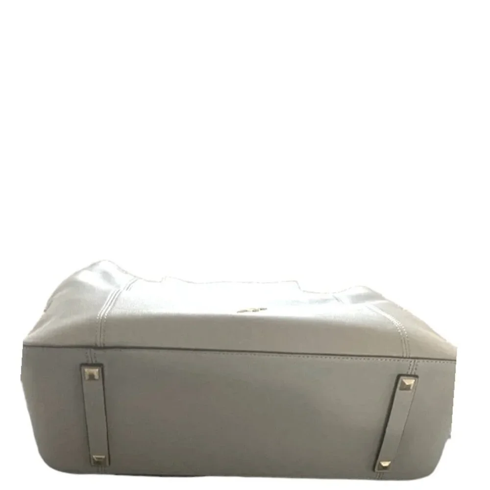 Brian Atwood White Leather Shoulder Bag Tote with Tassel